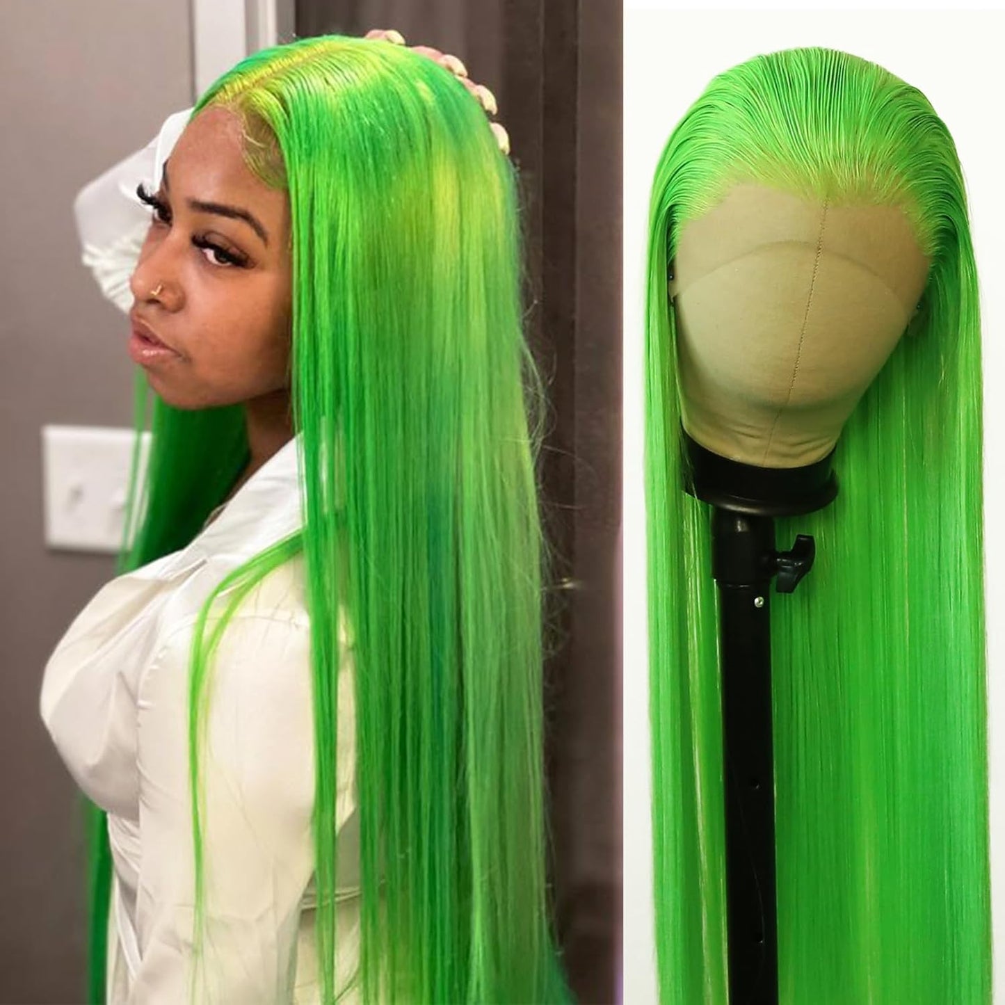 Lime Green Lace Front Wig for Black Women - Stylish and Versatile