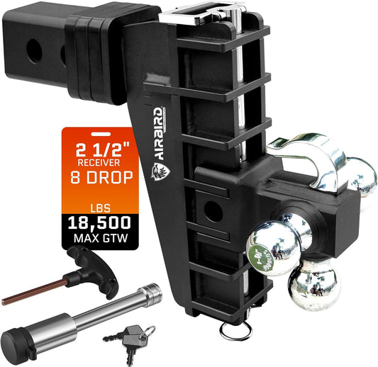 AIRBIRD Adjustable Trailer Hitch for 2.5-Inch Receiver, Heavy Duty