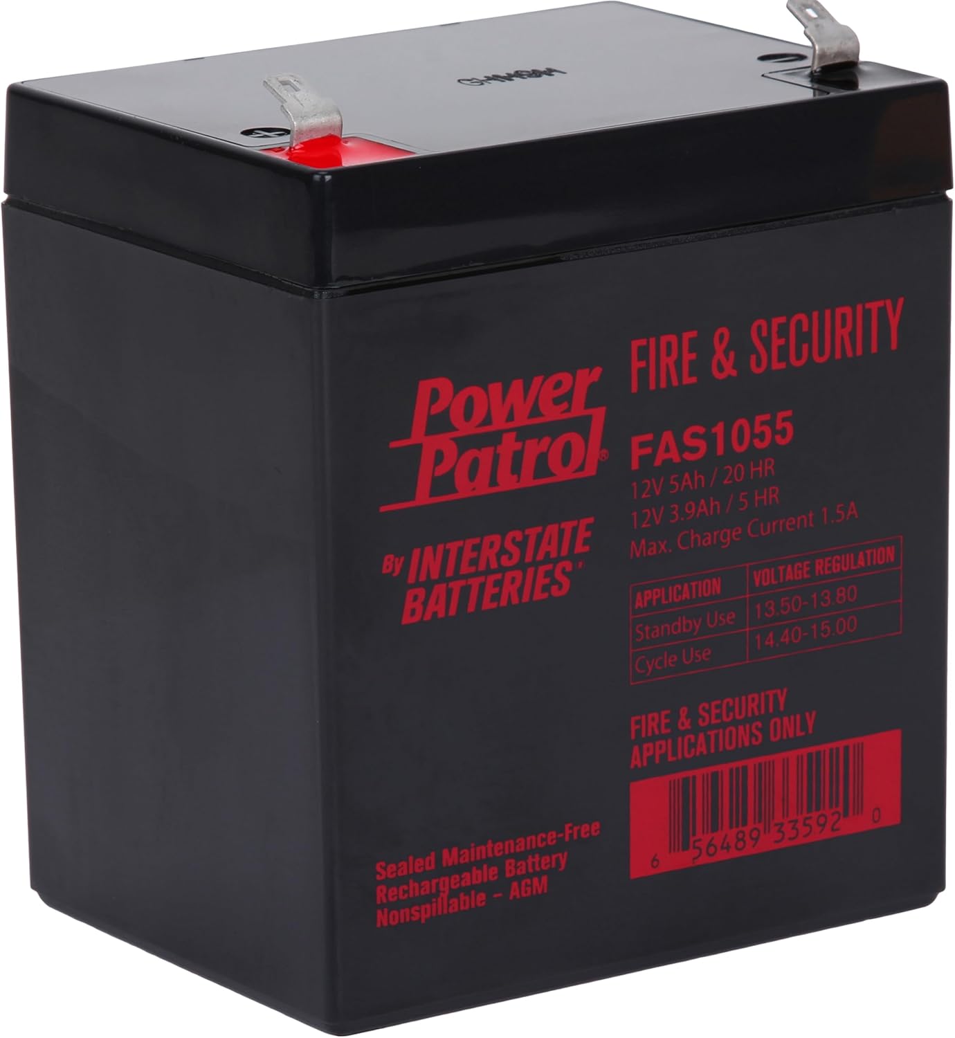 Interstate Batteries 12V 5Ah Fire & Security Battery for Alarms