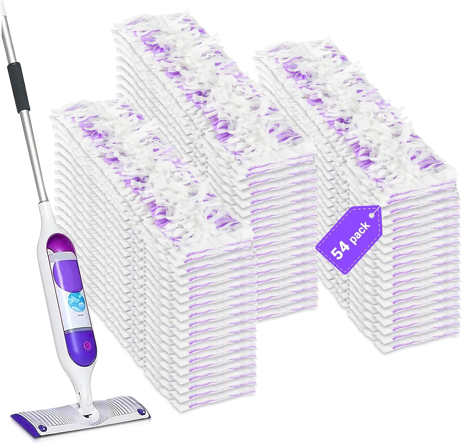 54 Count Disposable Mop Pads for Swiffer PowerMop Cleaning