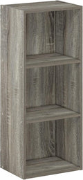 Furinno Luder 3-Tier Bookcase Frenck Oak - Compact Open Shelf