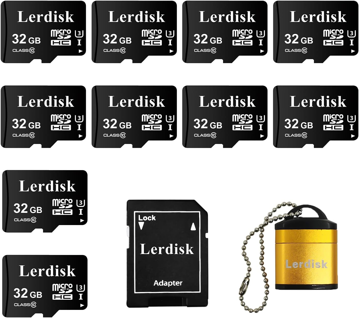 Premium 32GB U3 Micro SD Card 10-Pack by Lerdisk - Bulk Savings!