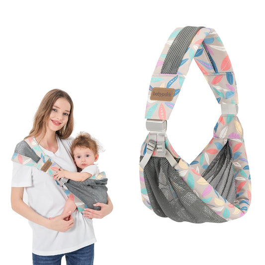 Adjustable One Shoulder Baby Carrier - Lightweight & Breathable Mesh for Infants 6-40 lbs (Blue)