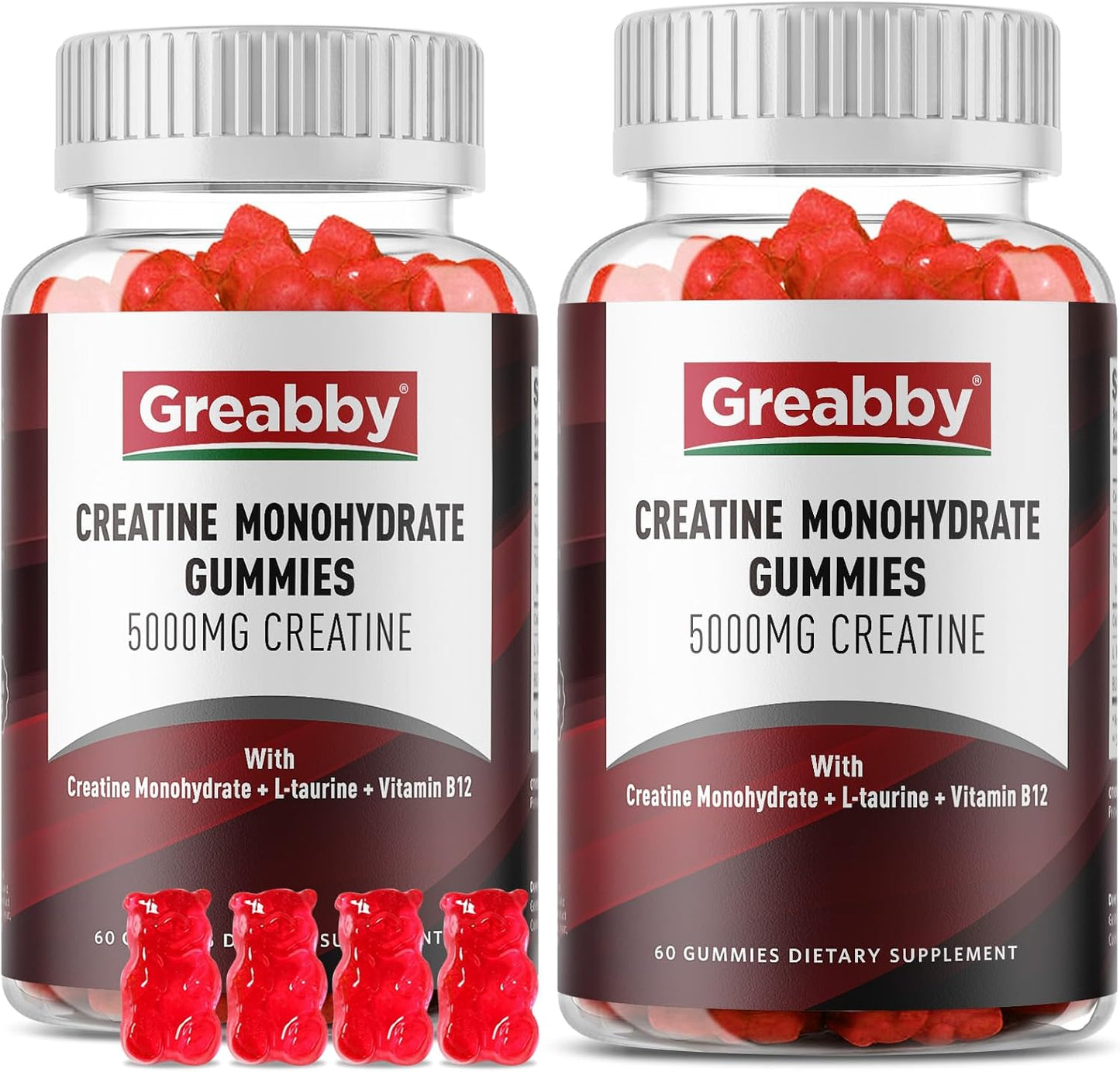 Creatine Monohydrate Gummies with L-Taurine and B12 - 120 Count