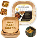 Air Fryer Paper Liners 8in 100PCS - Disposable Non-Stick Parchment