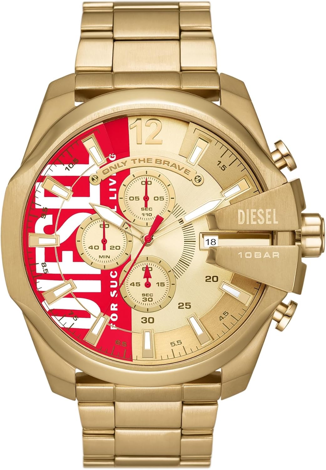 Diesel Mega Chief Stainless Steel Men's Watch with Chronograph