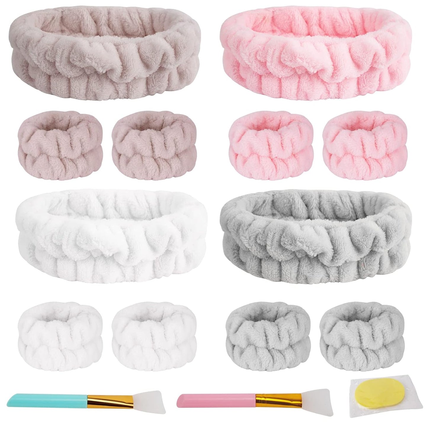 DIBALIYI 12PCS Spa Headband Set for Women - Multi-Use Beauty Bands