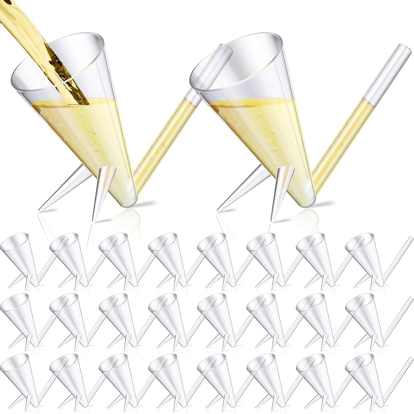 24 Pcs Clear Champagne Shooter Glasses for Bachelorette Parties