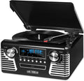 Retro Bluetooth Record Player Black - 3-Speed Turntable