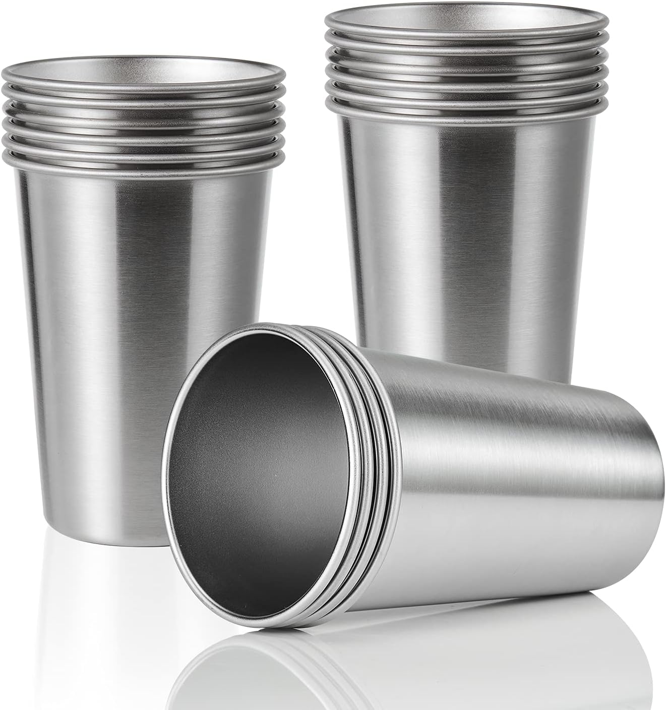 16 Pack 16oz Stainless Steel Pint Cups for Every Occasion