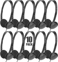 Classroom Headphones Bulk 10 Pack for Kids School - Durable Class Set