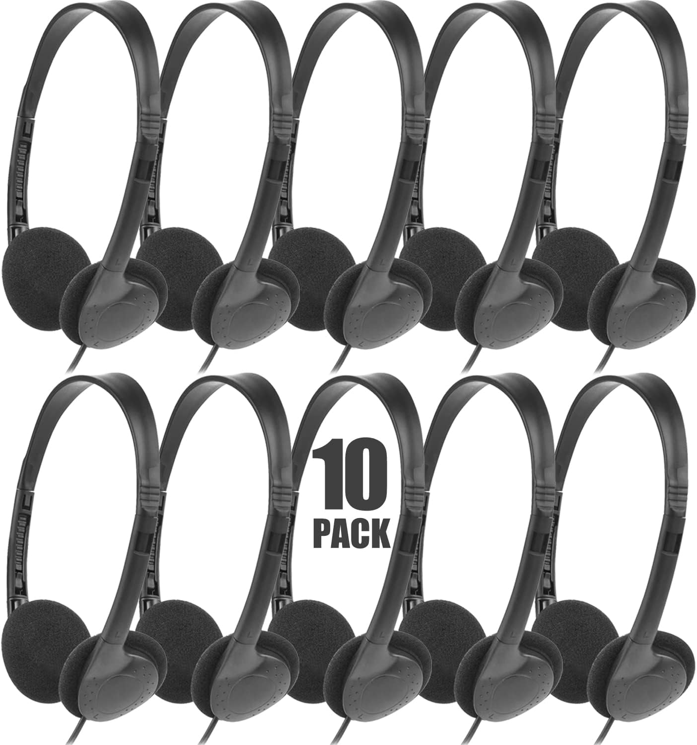 Durable 10-Pack Kids Classroom Headphones by XOSDA