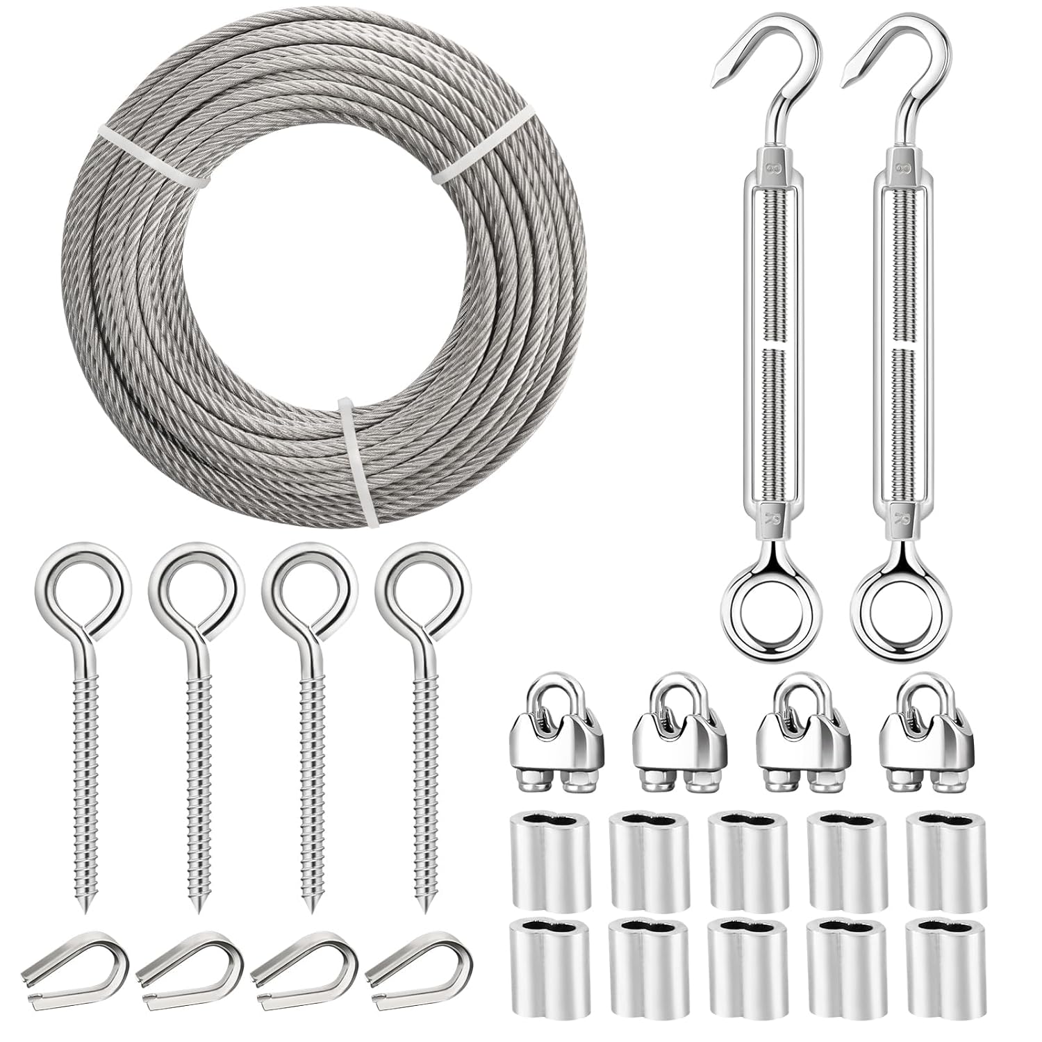 1/4 Wire Rope Kit with Stainless Steel Cable for Heavy Duty Use