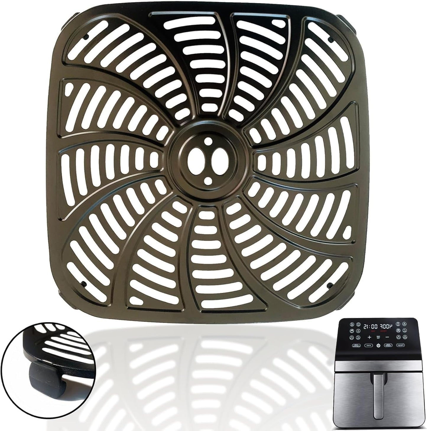 Gourmia GAF846 8QT Air Fryer Crisping Plate: Upgraded Nonstick Grill Pan