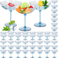 Detachable Martini Coupe Glasses 48 Pack 9oz Plastic - Blue