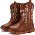 Toddler Girls Cowboy Boots with Side Zipper - Pointed Toe Style