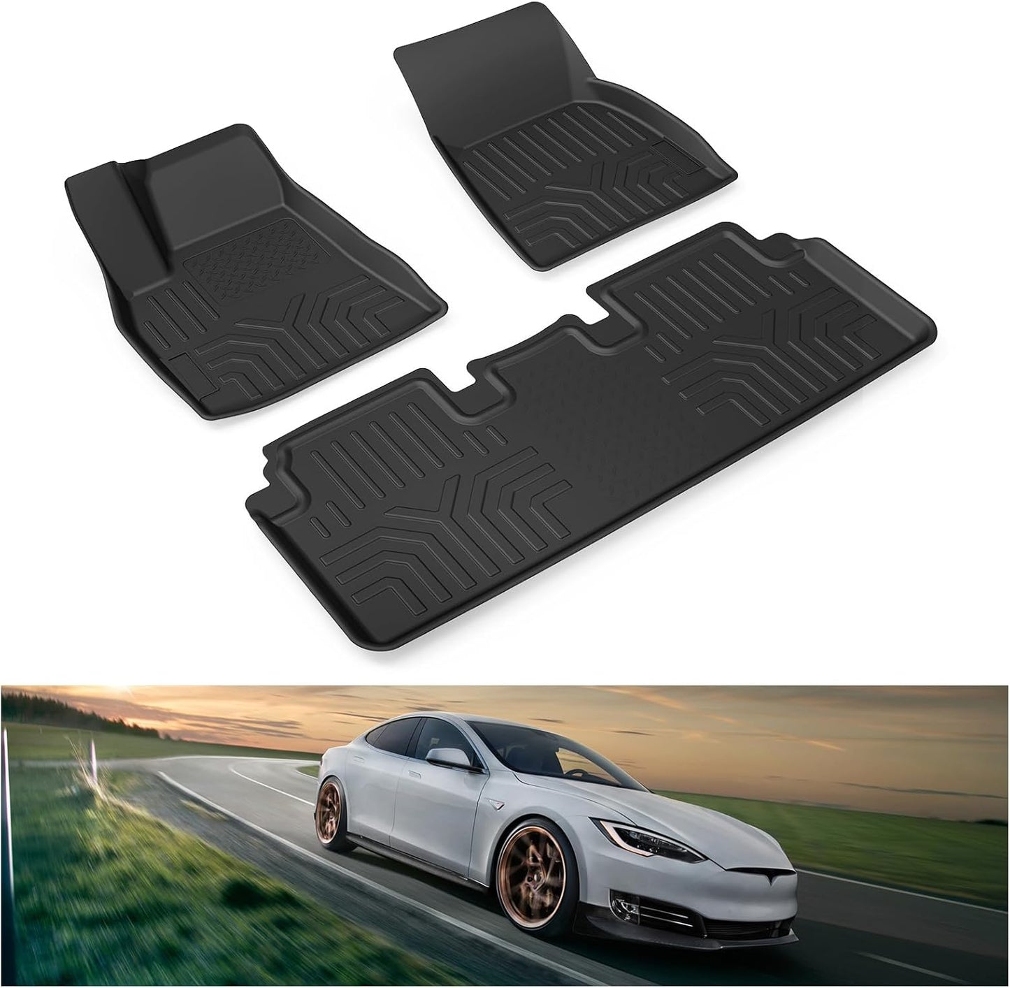 KIWI MASTER Floor Mats for 2012-2020 Tesla Model S All Weather