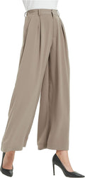 Tronjori High Waist Wide Leg Palazzo Pants - Flattering Fit