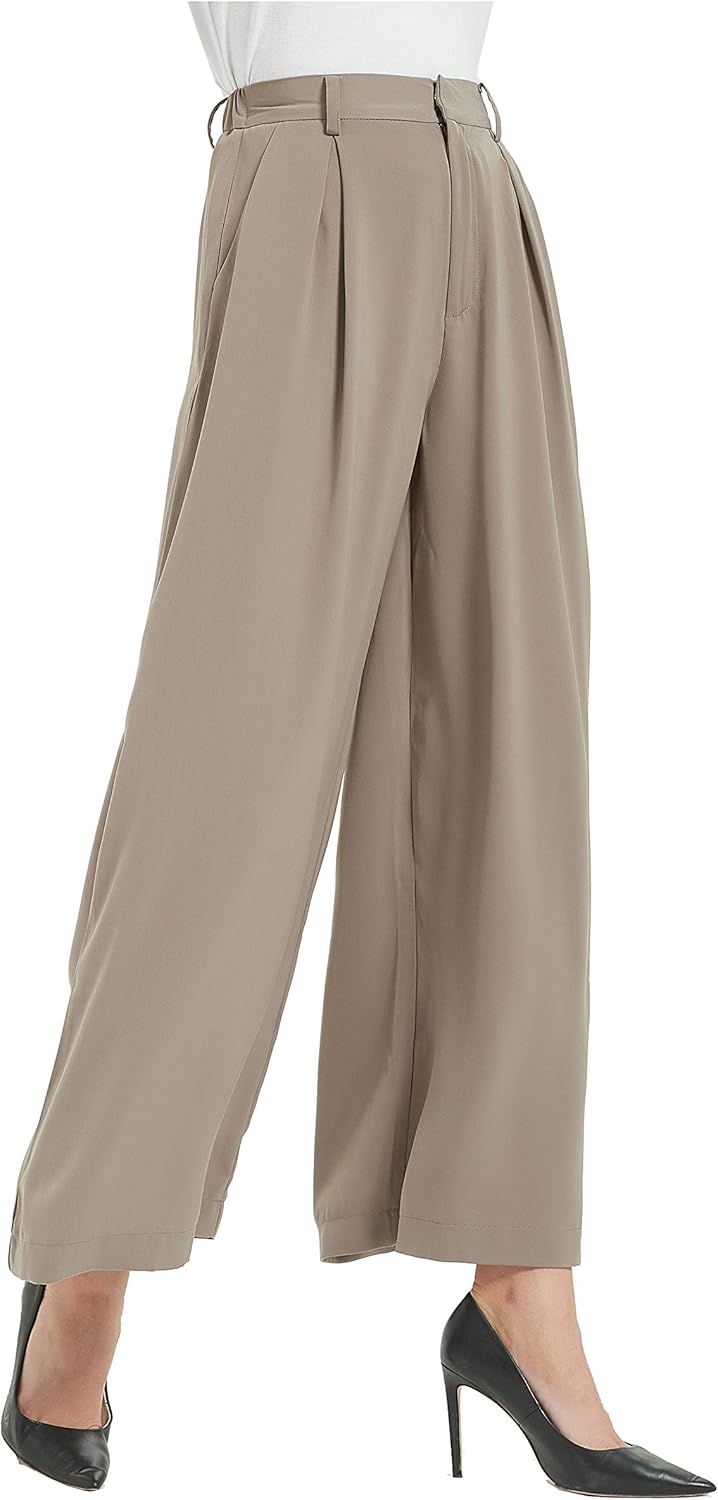Tronjori Women High Waist Casual Wide Leg Palazzo Pants Review
