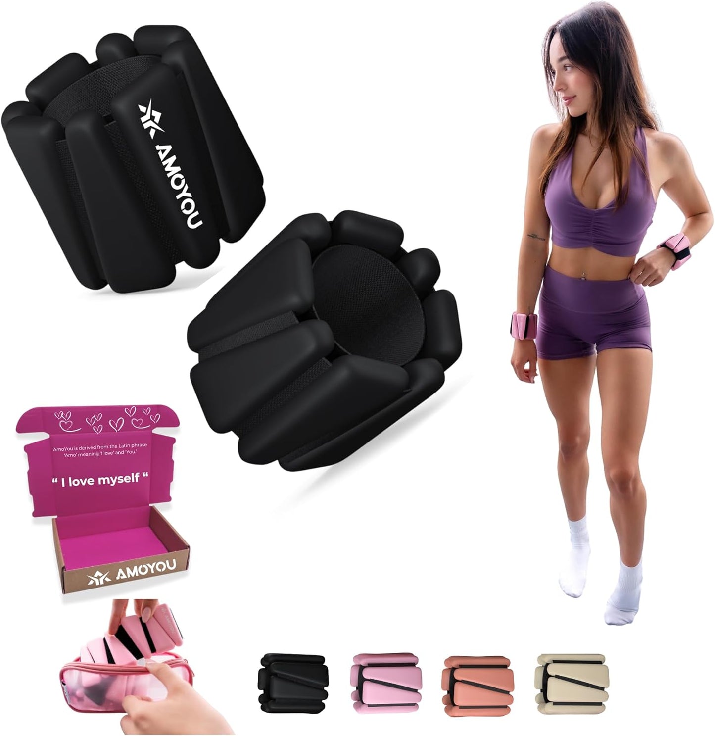 Wrist & Ankle Weights for Women - Versatile 2 lb Set