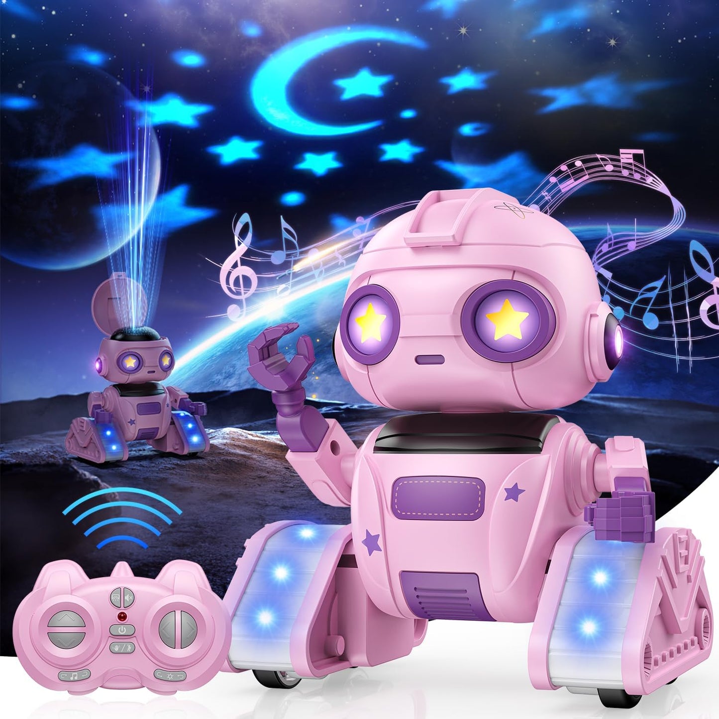 Interactive RC Robot with Music & Star Projector