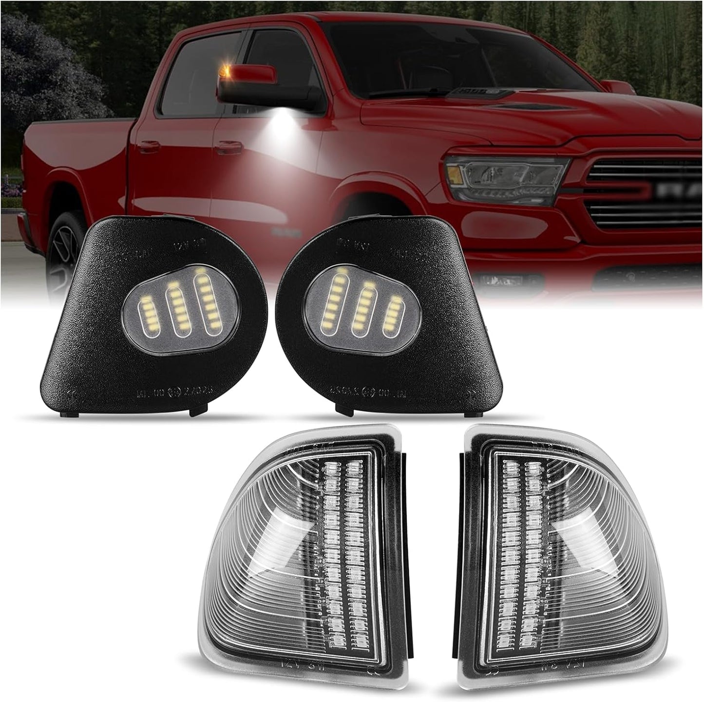 Gempro LED Side Mirror Turn Signals for Dodge Ram 1500 2500 3500