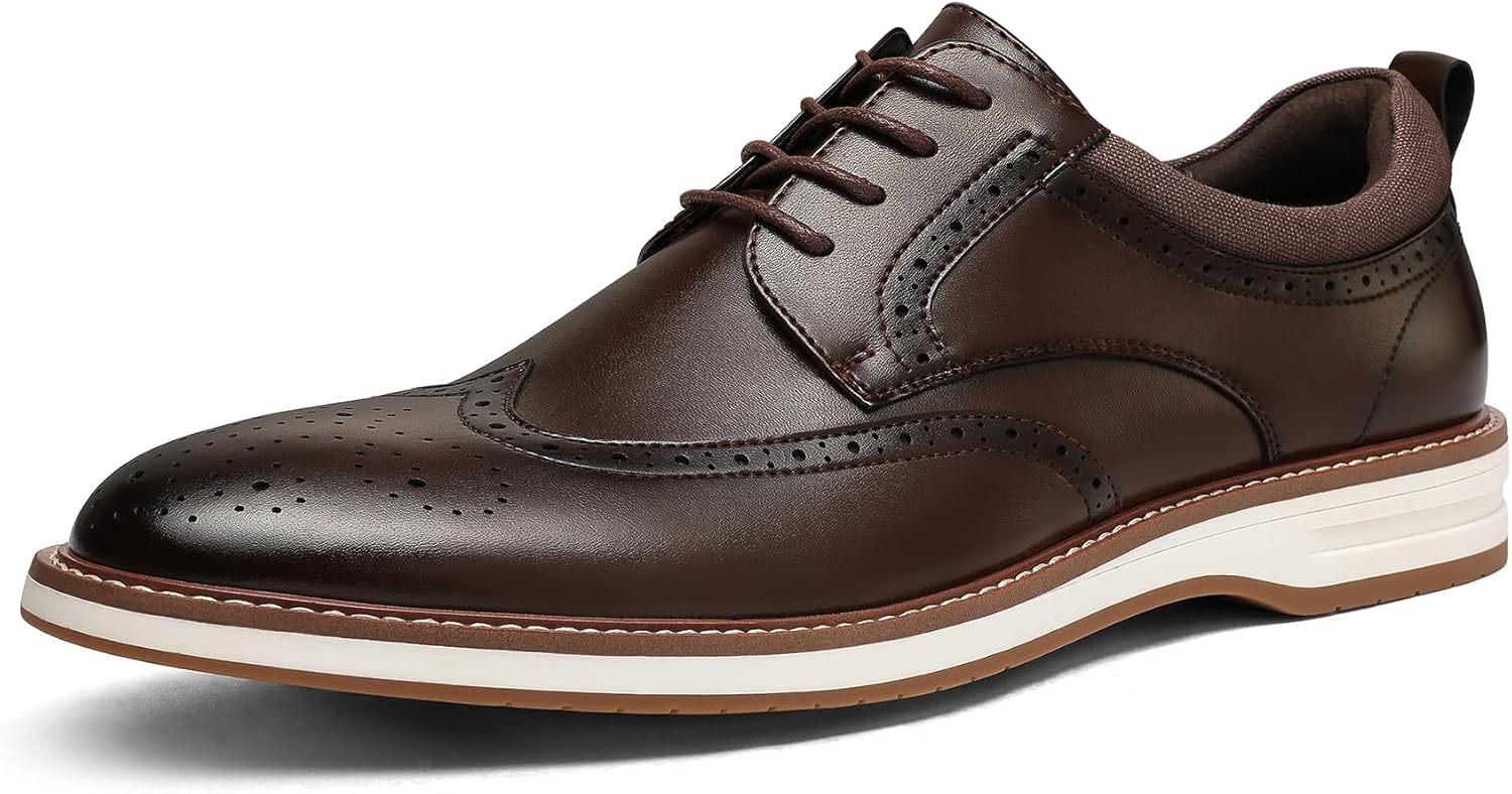 Men's Dress Shoes Business Formal Wingtip Oxford for Comfort