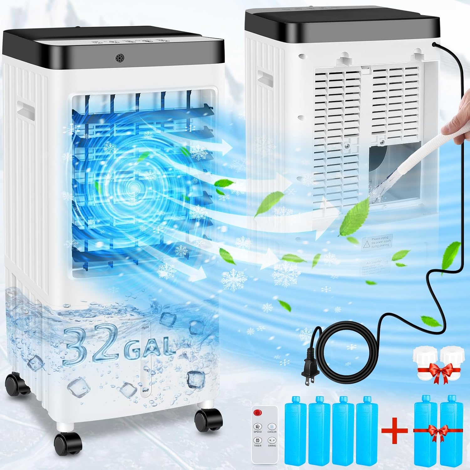 Portable Air Conditioners 3 IN 1 Swamp Cooler for Rooms