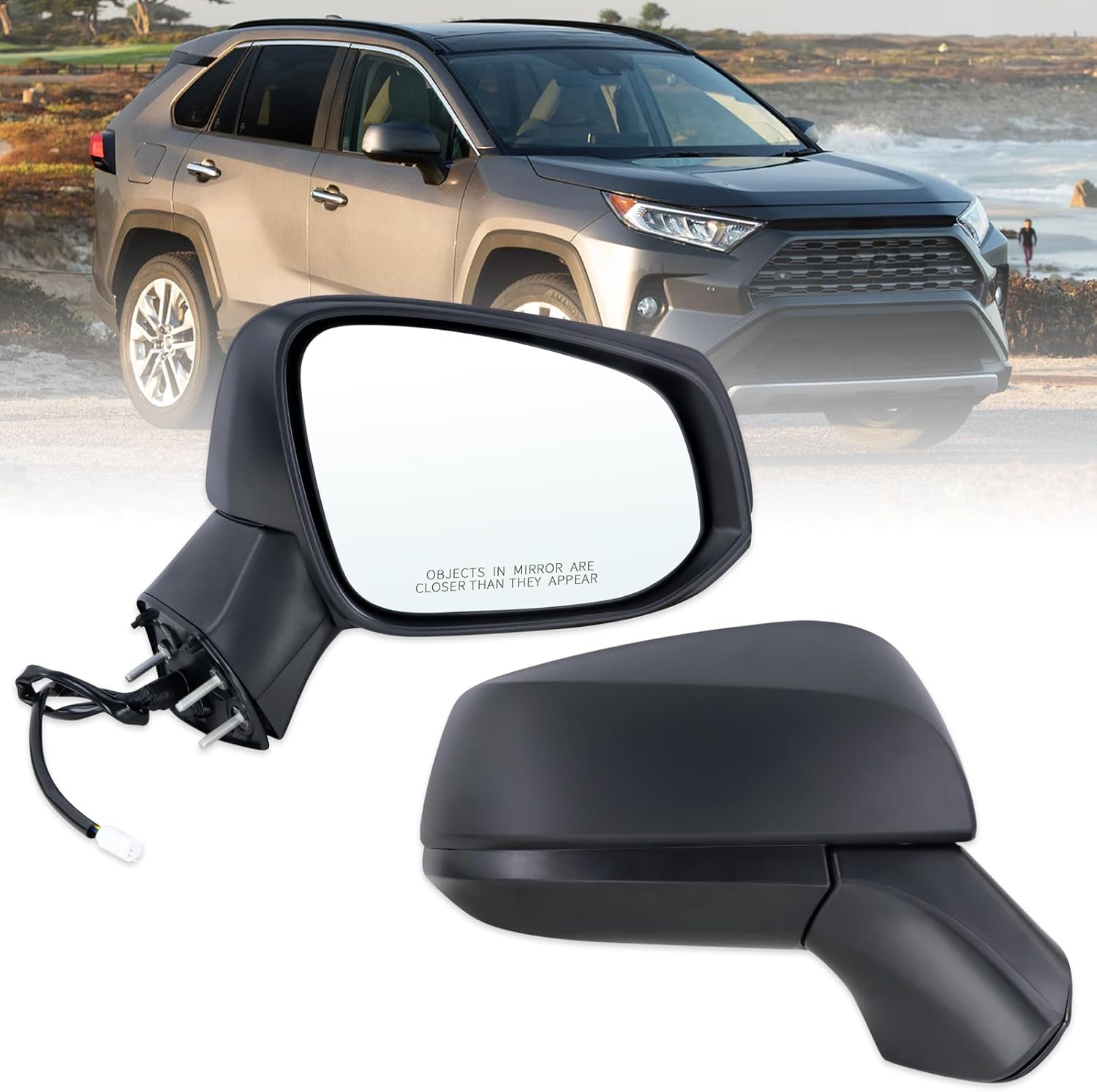 Right Passenger Side Door Mirror for 2019-2025 Toyota RAV4