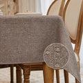 Rectangle Linen-Look Tablecloth 57x118 in Taupe Gray - Washable