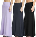 Women's Ultra-Soft Maxi Skirts 3-Pack - High Waist, Plus Sizes