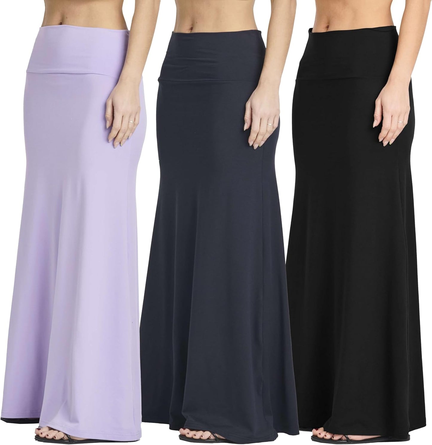 Women's Ultra-Soft Flowy Maxi Skirts: 3 Pack for Every Occasion