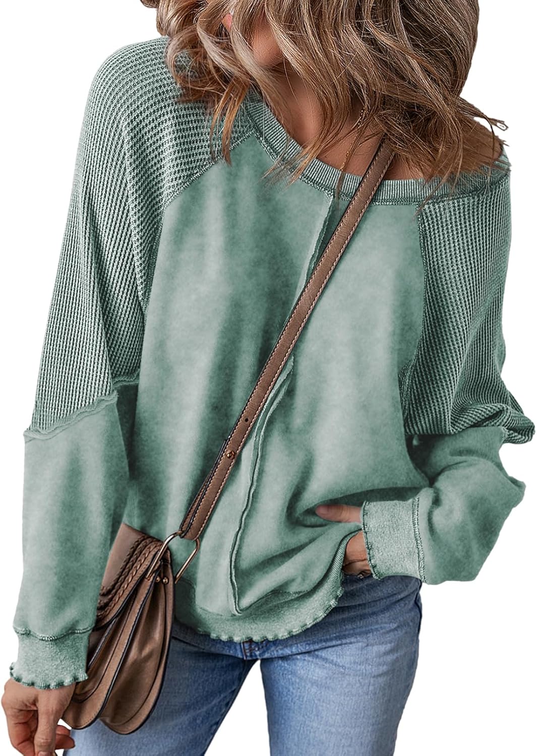 SHEWIN Womens Oversized Off The Shoulder Sweatshirt for Style