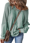 Oversized Off The Shoulder Sweatshirt Waffle Knit - Casual Layering