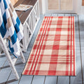 SAFAVIEH Courtyard Runner Rug 2ft3ft x 10ft - Weather Resistant Plaid