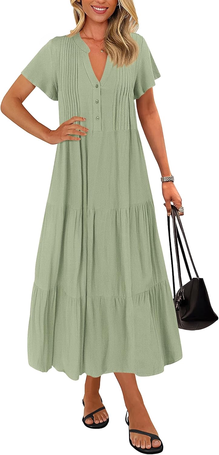 KIRUNDO Summer Maxi Dresses for Women 2025: Flowy Style