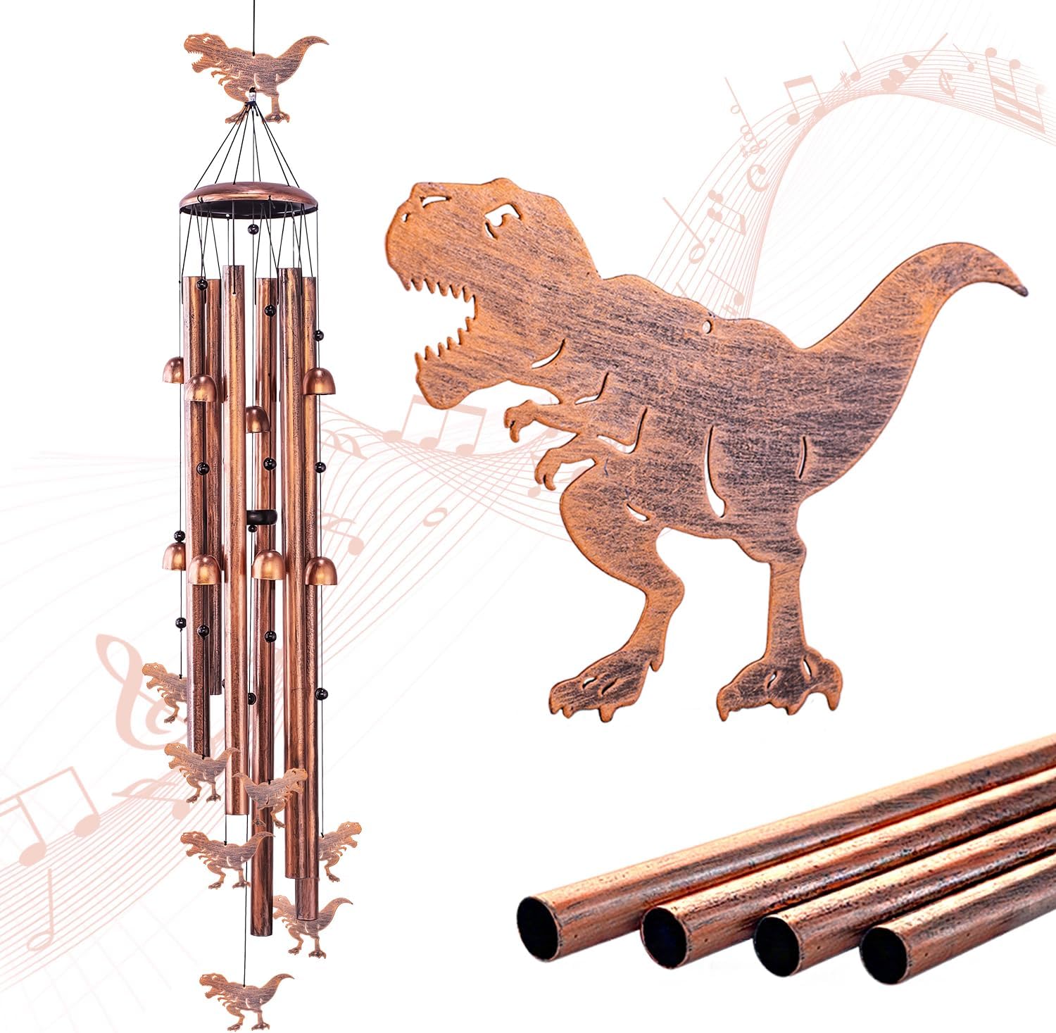Extra Large Dinosaur Wind Chimes for Outdoor Garden Decor