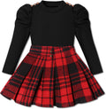 Fuermos Toddler Girl Puff Sleeve Top and Skirt Ensemble for Fun
