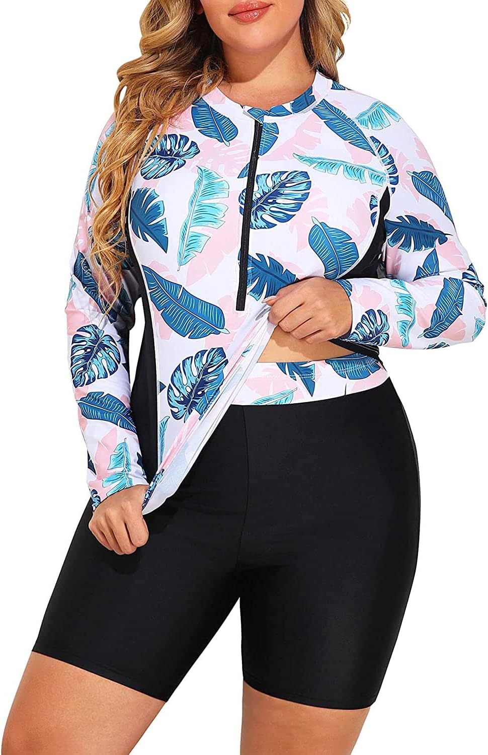 Daci Plus Size Rash Guard for Women - Long Sleeve Swimwear