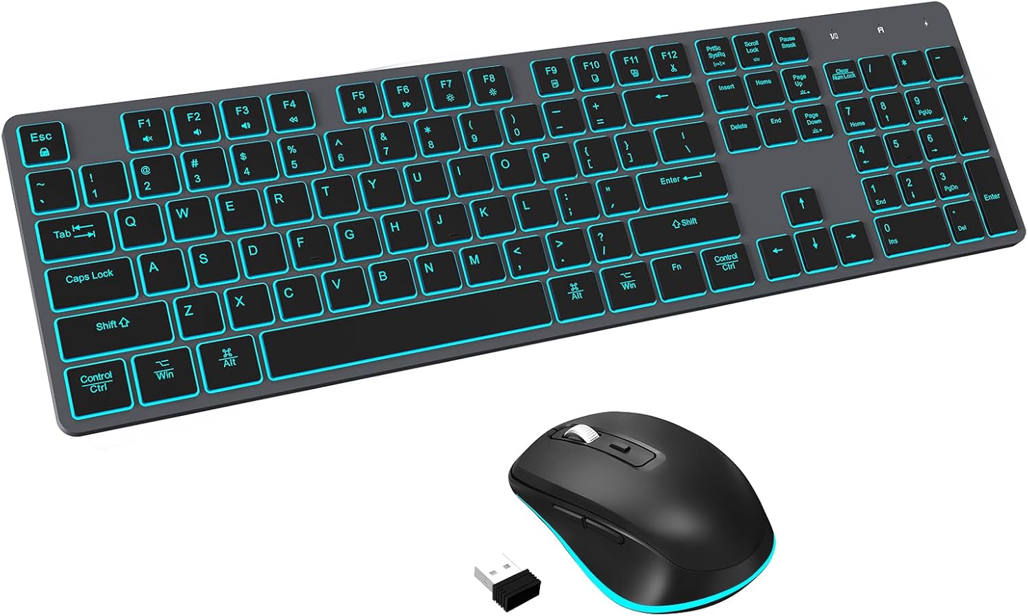 POWZAN Wireless RGB Combo: Sleek, Silent, & Rechargeable