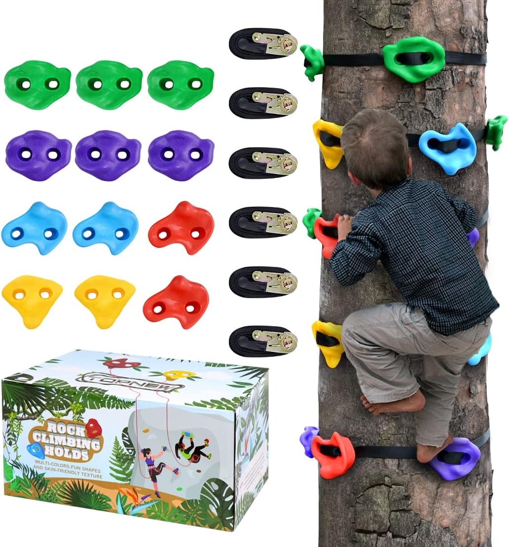 12 Ninja Tree Climbing Holds Set + Straps