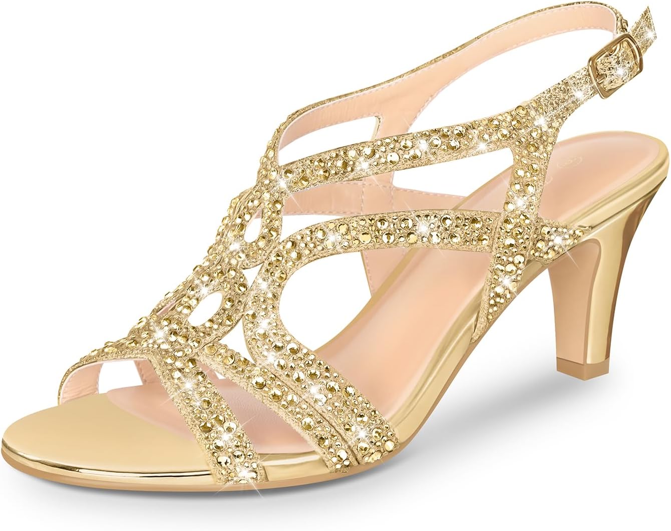 PIZZ ANNU Women's Amelia Heels Sandals for Party Wedding Events
