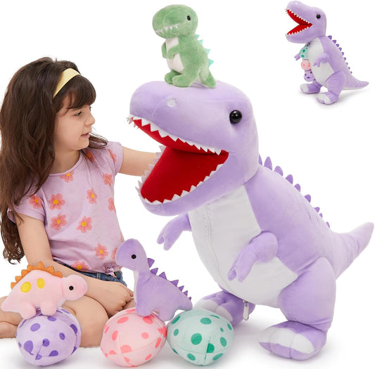 MorisMos Dinosaur Stuffed Animal with Babies for Kids Fun