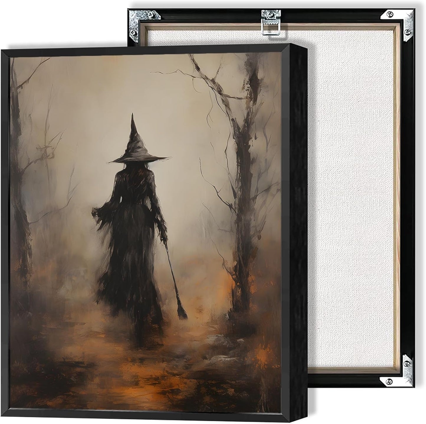 Retro Witch Halloween Wall Art for Living Room and Bedroom