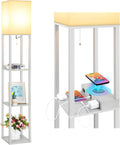 Mlambert Modern Shelf Floor Lamp with Wireless Charger & USB Ports