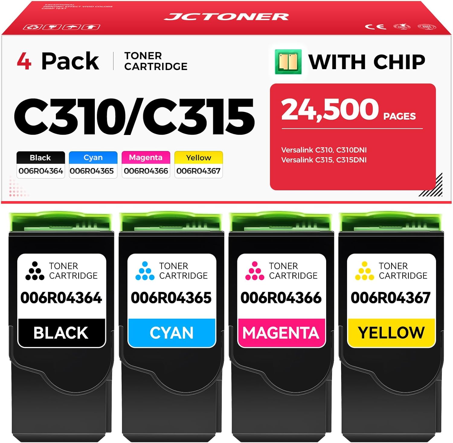 High-Yield Toner Cartridge Set for Xerox C310 C315 Printers