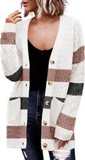 Zeagoo Womens Long Sleeve Chunky Cable Knit Cardigan Sweater