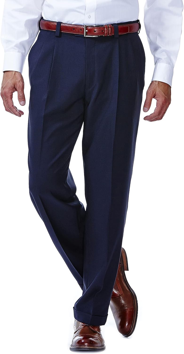 Haggar Men's E-CLO Repreve Stria Pleat Front Dress Pant Review