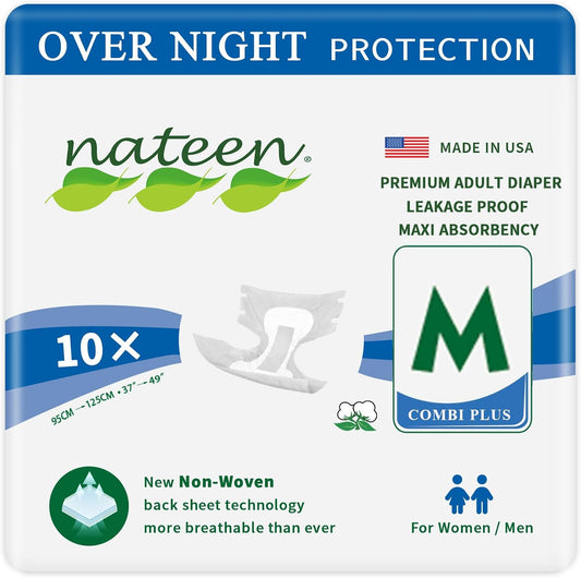 Nateen Combi Maxi Adult Diapers - Maximum Absorbency for Heavy Overnight Protection
