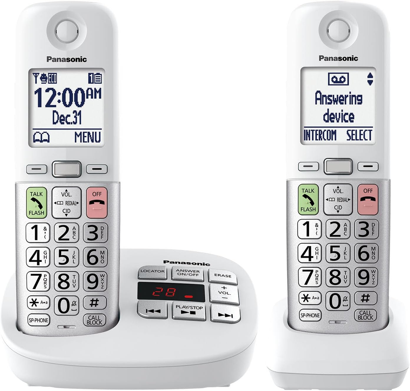 Panasonic Cordless Phone with Large Display and Big Buttons